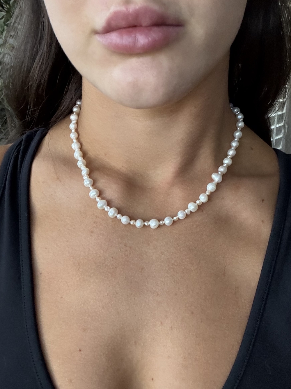 Classic White Pearl Beaded Necklace - Unbranded
